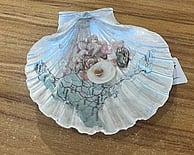 Handmade textile ocean shell art by Annie Bates