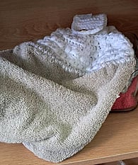 Handmade crochet towel by Cherie Vazey