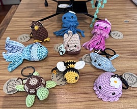 Handmade crochet ocean creatures by Crafty Kiwi