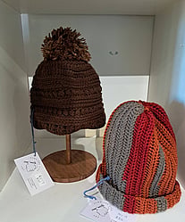 Handmade crochet hats by Damn She's Fine Art