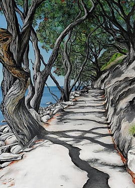 Illustrative coastal artwork by Jessica Newman