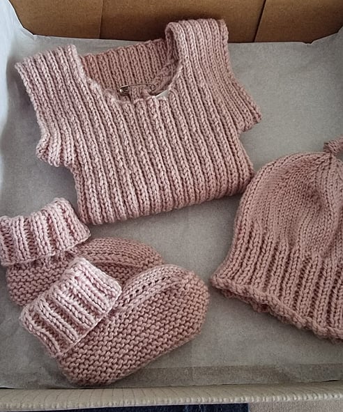 Handknit baby clothing by Kiwi Baby Knits