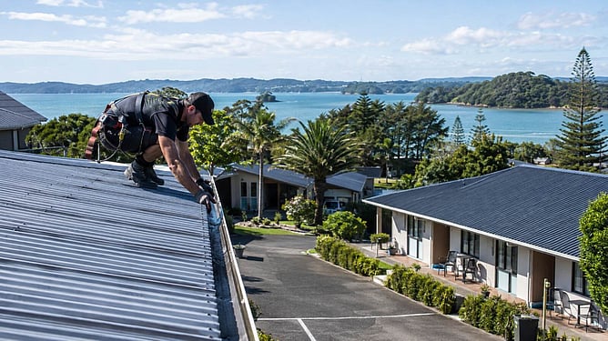 roofing replacement on Paihia motel ai