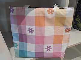 Handmade sewn fabric flower bag by Mokoia Crafts