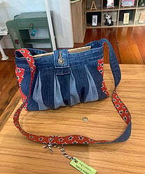 Handmade sewn denim bags by Mokoia Crafts