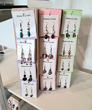 Handmade earrings by Mokoia Crafts