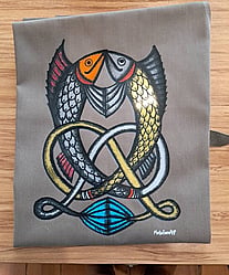 Handmade textile fish art by On the Outer