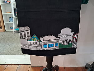Handmade textile Rotorua city art by On the Outer