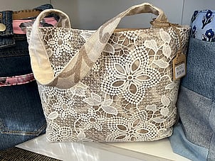 Handmade lace handbag by Paper and Lace