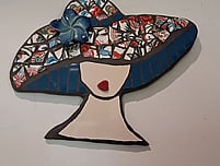 Handmade mixed-media woman mosaic by Raewyn's Mosaics