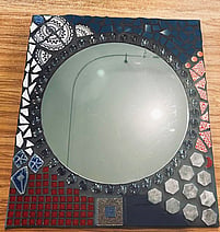 Handmade mixed-media mosaic mirror by Raewyn's Mosaics