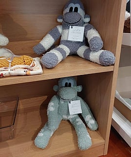 Handmade children's soft toys monkeys by Shell B Creative
