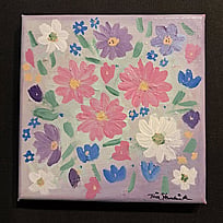 Expressive floral oil painting by Tina Steunebrink