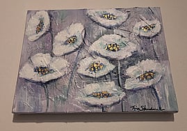 Expressive floral oil painting by Tina Steunebrink