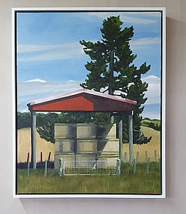 Rotorua landscape oil painting by Tony Pope