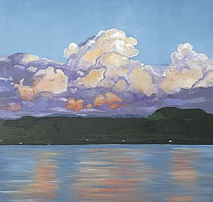 Rotorua landscape oil painting by Tony Pope