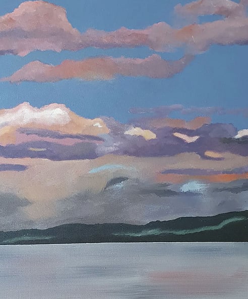 Rotorua landscape oil painting by Tony Pope
