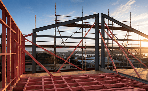 A completed architectural home built by Faulkner Construction, showing the level of craft and detail expected of a builder of homes designed by Architects.