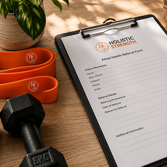 Holistic Strength referral form for referring a participant to allied health services