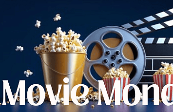 Image of Popcorn and movie reel with 'Movie Monday'