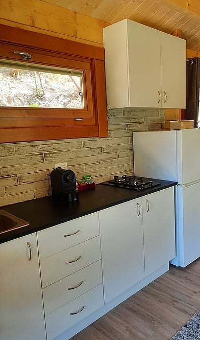 Kitchenette at Tawa Cove Cabins