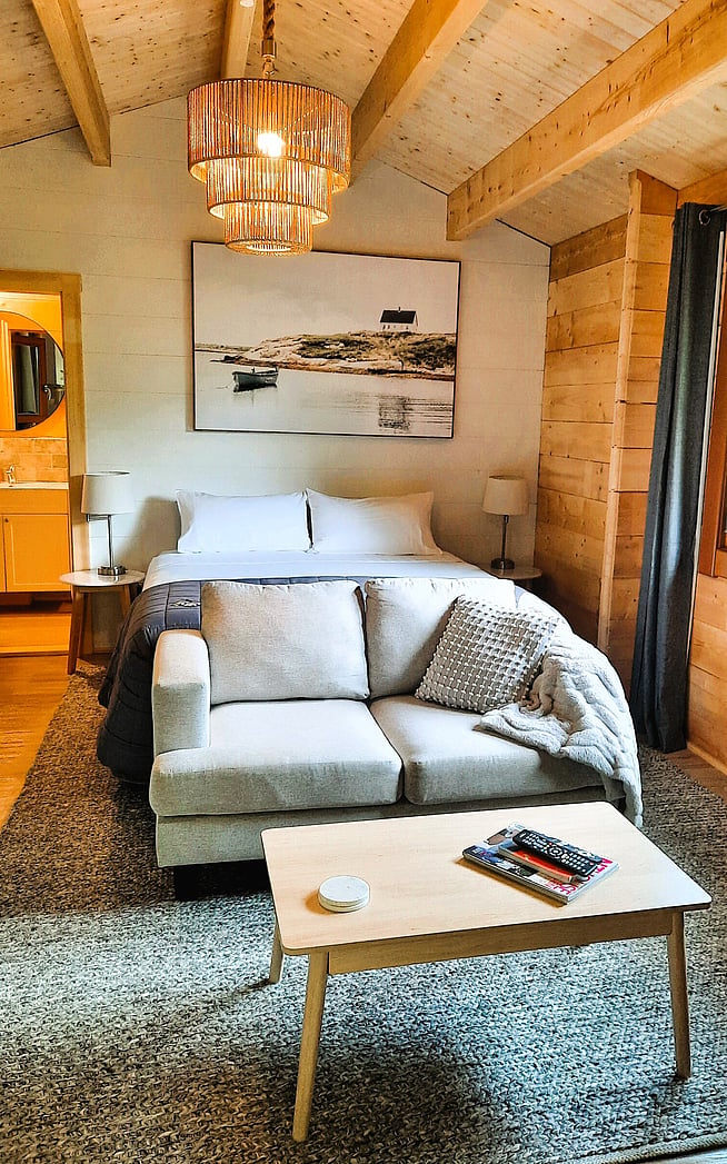 interior of Cabin 3 at Tawa Cove