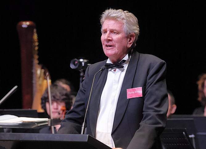 Murray Bindon announces at A Night at the Opera at the BNZ Theatre