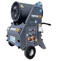 A Screenpod Triton 20 dust cannon for fugitive dust suppression, water misting cannons, for quarrying, haul roads, aggregate dust