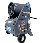 A Screenpod Triton|20 dust suppression cannon which uses atomised water to suppress worksite dust