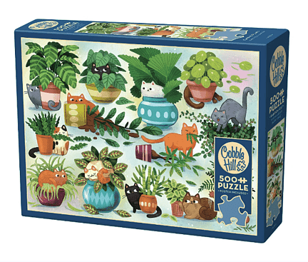 Cobble Hill 500 Piece Jigsaw Puzzle Cats Vs Plants