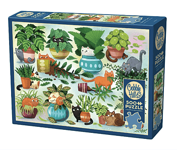 Cobble Hill 500 Piece Jigsaw Puzzle Cats Vs Plants