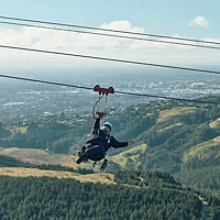 Ziplining at Christchurch Adventure Park