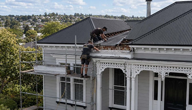 old villa having its internal guttering replaced, ai