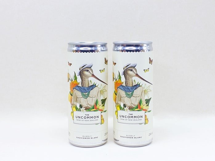 Close up of uncommon wine cans that feature in our gift boxes