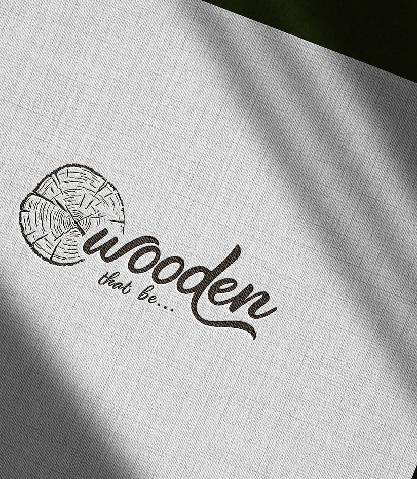 Editorial style image showcasing a wedding brand design for Wooden That Be