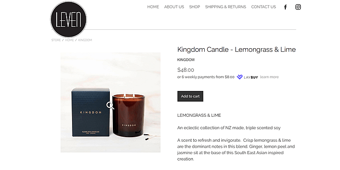 Leven homeware online store