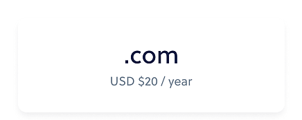 .com domain names from USD $20 per year