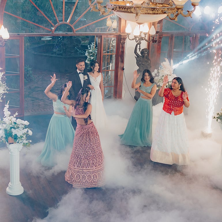 Indian wedding couple entrance at Settlers Country Manor Auckland