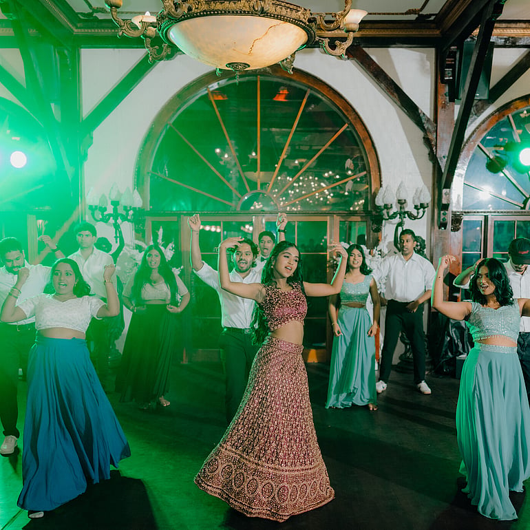 ndian wedding reception and dancing at Settlers Country Manor