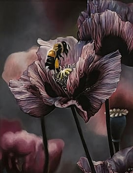 People's choice second place, painting "Hover" Bernadette Ballantyne