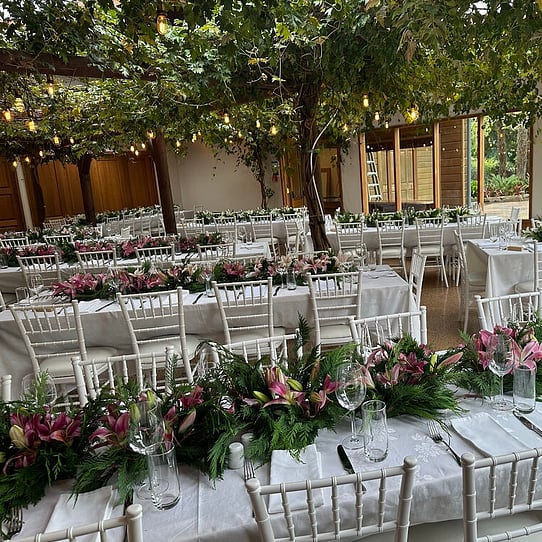 Wedding Reception Under the Vines Table Decor