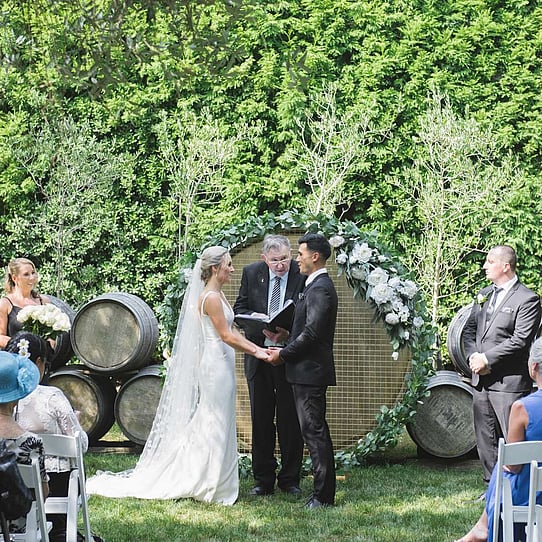 Barrel Feature Wedding Ceremony