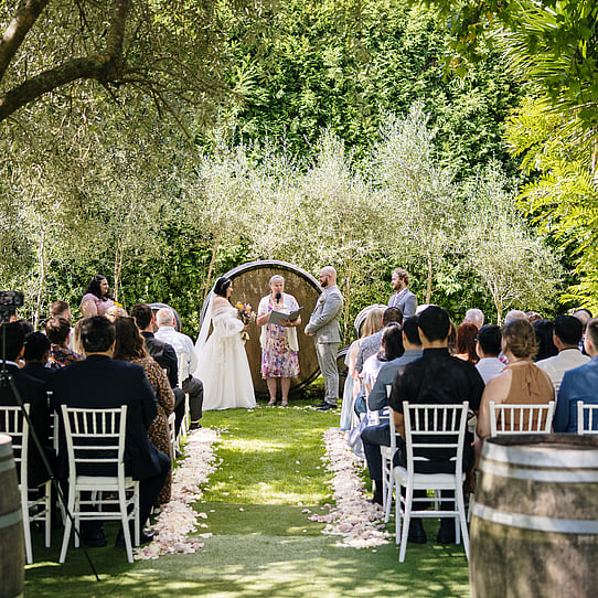 Barrel Feature Wedding Ceremony