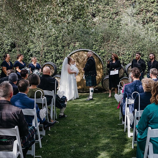 Barrel Feature Wedding Ceremony