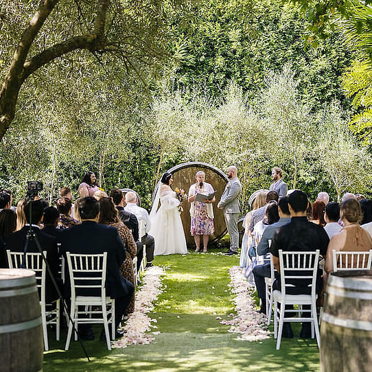 Barrel Feature Wedding Ceremony