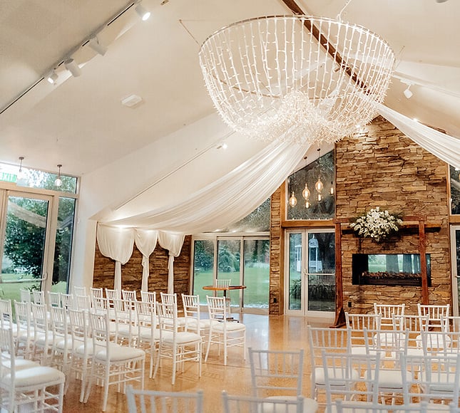 Markovina Vineyard Estate Stone Fireplace Ceremony