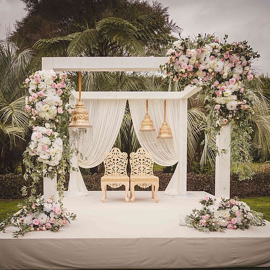 Pebble Beach Mandap for Indian Wedding Ceremony