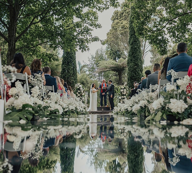 Markovina Vineyard Estate Croatian Wedding with Mirrored Aisle