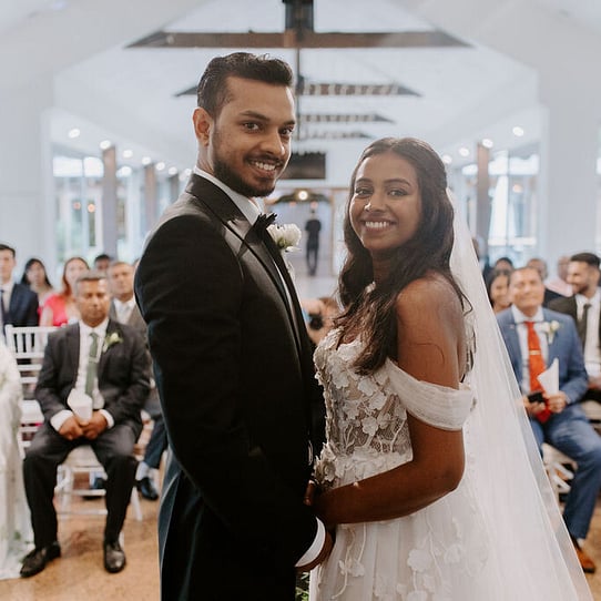 Bride and Groom Just Married