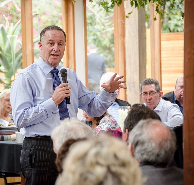 Image of John Key as a guest speaker at Markovina Estate